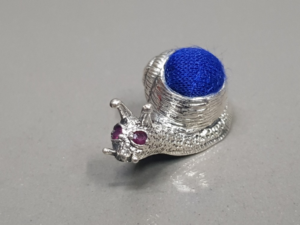 925 STERLING SILVER SNAIL PINCUSHION 3CM IN LENGTH 5.6G