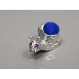 925 STERLING SILVER SNAIL PINCUSHION 3CM IN LENGTH 5.6G