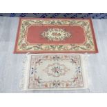 2 HALL RUGS WITH FLORAL DECORATIVE PATTERN 51x80cm & 112x60cm
