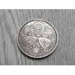 UK 1887-1987 QUEEN VICTORIA 999 FINE SILVER 2 TROY OZ COMMEMORATIVE COIN MEDAL 48MM WITH REEDED