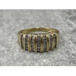 9CT GOLD LADIES DIAMOND TURBAN RING 3.9G SIZE P