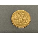 22CT GOLD 1876 FULL SOVEREIGN COIN