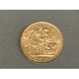 22CT GOLD 1878 FULL SOVEREIGN COIN