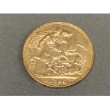 22CT GOLD 1890 FULL SOVEREIGN COIN