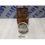 AUTOMATIC TIMING CLOCK COMPANY PIGEON CLOCK IN FITTED WOODEN CASE WITH ORIGINAL KEY