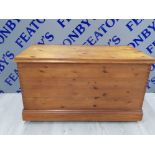 LARGE PINE WOODEN CHEST