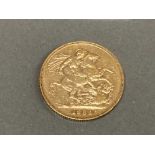 22CT GOLD 1884 FULL SOVEREIGN COIN