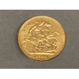 22CT GOLD 1890 FULL SOVEREIGN COIN