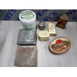 VINTAGE TIN BISCUIT BOXES INCLUDES ST.MICHAEL, HARRODS, D.LAZZARONI AND C. ETC