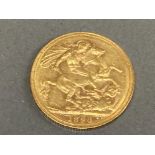 22CT GOLD 1890 FULL SOVEREIGN COIN