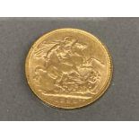 22CT GOLD 1892 FULL SOVEREIGN COIN