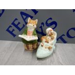 2 BEATRIX POTTER MONEY BOXES INCLUDES FOXY GENTLEMAN AND OLD WOMAN WHO LIVED IN A SHOE IN ORIGINAL