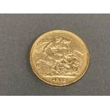 22CT GOLD 1873 FULL SOVEREIGN COIN
