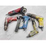 5 AIR TOOLS INCLUDES 3 DRILLS STAPLER GUN AND GRINDER AF