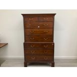 BEAUTIFUL GEORGIAN MAHOGANY TALLBOY CHEST ON CHEST 105CM X 186CM