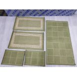 5 HALL RUGS GREEN CHECK WITH FLAT WEAVE AND GREEK GREEN 40 X 60, 60 X 110 AND 80 X 150 CM