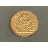 22CT GOLD 1887 FULL SOVEREIGN COIN