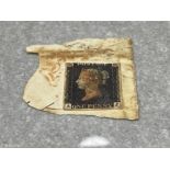 QUEEN VICTORIA 1840 PENNY BLACK STAMP GENUINE