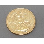 22CT GOLD 1890 FULL SOVEREIGN COIN