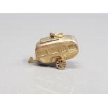 9CT YELLOW GOLD HOLLOW CARAVAN CHARM 1.7G