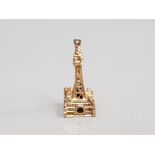 9CT YELLOW GOLD TOWER CHARM 7G