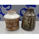2 RETRO JOHGUS VASES INCLUDING BORNHOLM AND ANOTHER INDISTINCT