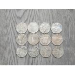 12 DIFFERENT UK 2012 OLYMPICS 50P PIECES IN NICE CIRCULATED CONDITION