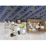 MIXED BOX OF CERAMICS AND GLASSWARE INCLUDING SADLER OLD MILL MILK JUG, SADLER GINGER JAR,