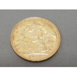 22CT GOLD 1900 FULL SOVEREIGN COIN