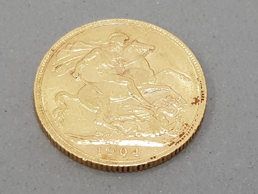 22CT GOLD 1904 FULL SOVEREIGN COIN