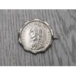 STERLING SILVER 1887 HIGH GRADE COIN BROOCH