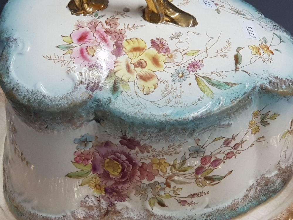 LARGE CHEESE DISH WITH DECORATIVE FLORAL PATTERN - Image 4 of 5