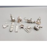 10 SILVER ASSORTED CHARMS 39.4G