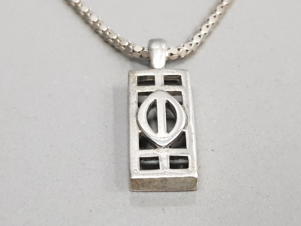 SILVER RENNIE MACKINTOSH PENDANT AND CHAIN 10.1G - Image 2 of 3