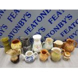 COLLECTION OF VASES AND JUGS WITH DECORATIVE AND FLORAL PATTERNS