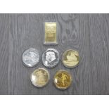 COLLECTORS COLLECTION OF COINS INCLUDES 2 ELVIS PRESLEY DONALD TRUMP LIBERTY DOLLAR COPY ETC