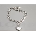 SILVER LINKS OF LONDON BRACELET WITH HEART CHARM 23G