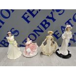 4 COLLECTABLE LADY FIGURES THE LEONARDO COLLECTION INCLUDES BRIDE, FRANCESCA AND NATALIE ETC