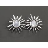 SILVER SUN STYLE STUDS WITH FIRENZE MUSEI ENGRAVED ON BACK