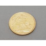 22CT GOLD 1892 FULL SOVEREIGN COIN STRUCK IN SYDNEY