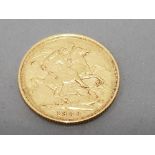 22CT GOLD 1888 FULL SOVEREIGN COIN STRUCK IN SYDNEY