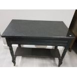 PAINTED MAHOGANY 2 TIER WASH STAND WITH SINGLE DRAWER AND GRANITE TOP