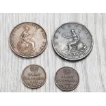 COLLECTION OF OLD GEORGE III VICTORIAN COINAGE INCLUDES 2 HALF FARTHINGS 1884 HALF PENNY 1799 HALF