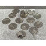 20 X PADDINGTON BEAR COLLECTABLE 50P COINS