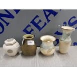 COLLECTION OF VINTAGE POTS AND VASES INCLUDING HORIZON PORCELAIN LIDDED POT, GLYNDERI AND 2 INGLETON