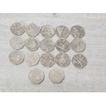 A COLLECTION OF 17 OLYMPICS 50 PENCE PIECES
