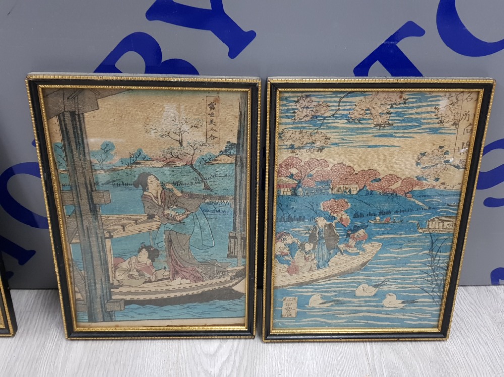 4 HAND COLOURED JAPANESE PRINTS - Bild 3 aus 5