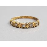 925 GILT 5 STONE CZ HALF ETERNITY RING SIZE P 1.4G GROSS