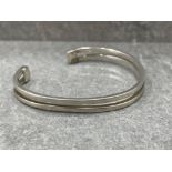 SILVER 925 DOUBLE ROW TORQUE BANGLE 16.4G