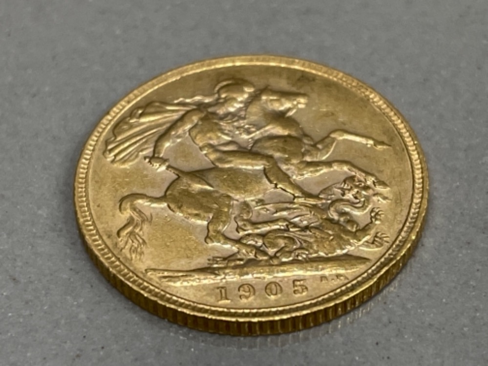 22CT GOLD 1905 FULL SOVEREIGN COIN